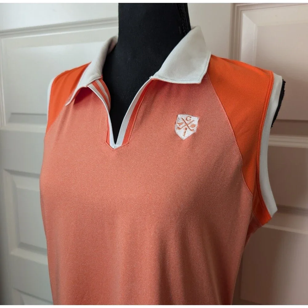 Nike Golf Tour Performance Size L Dri Fit Polo Tank Top Activewear Crest